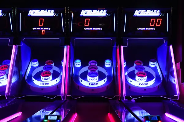 Row of skeeball machines