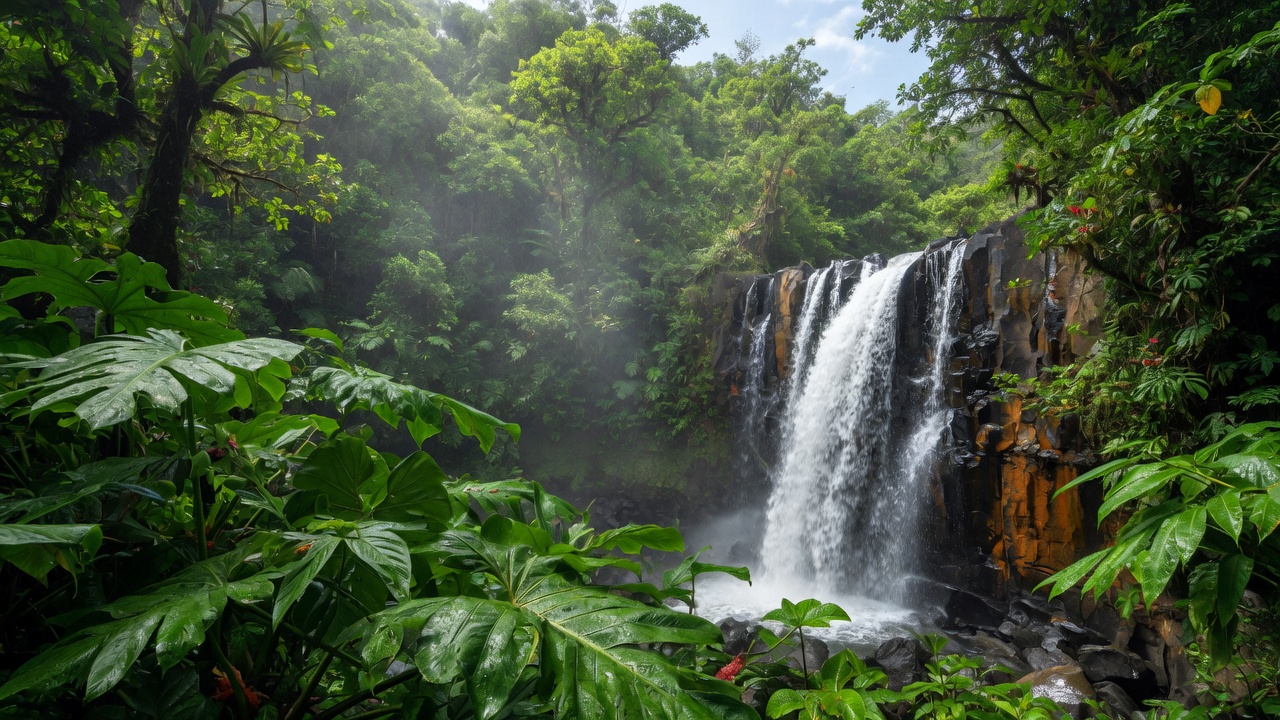 El Yunque rainforest waterfall in Puerto Rico, a day trip from Dorado